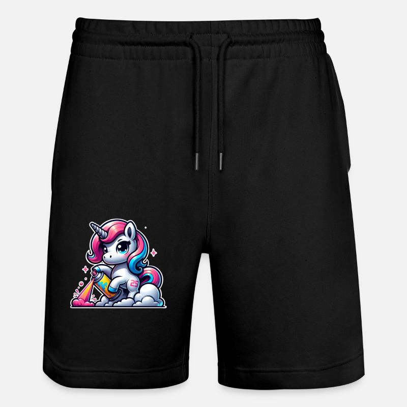 Graffiti Licorne - Short de jogging bio TRAINER Stanley/Stella unisexe - noir