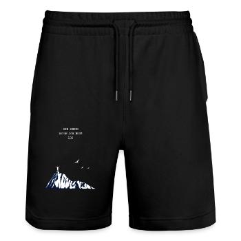 Wandern Minimalistisch - Stanley/Stella Unisex Bio Joggingshorts Trainer  - Schwarz - Vorne - Nik (191cm) & Marisol (170cm)