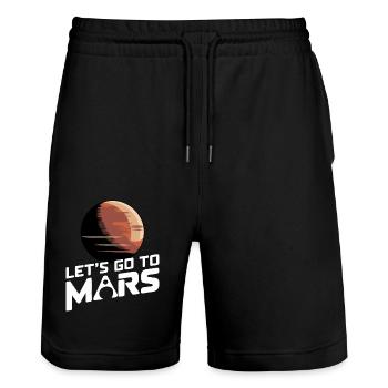 Mars Planet Planeten Sonnensystem - Stanley/Stella Unisex Bio Joggingshorts Trainer  - Schwarz - Vorne - Nik (191cm) & Marisol (170cm)