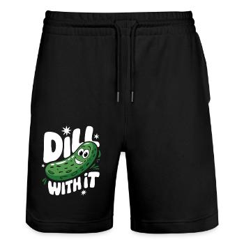 Gurke Essiggurke Gewürzgurke Essen Dill - Stanley/Stella Unisex Bio Joggingshorts Trainer  - Schwarz - Vorne - Nik (191cm) & Marisol (170cm)