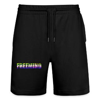 FREEMIND - Short de jogging bio TRAINER Stanley/Stella unisexe - noir - Devant - Nik (191cm) & Marisol (170cm)