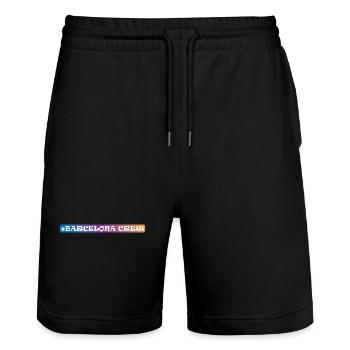 Barcelona Crew - Stanley/Stella Unisex Bio Joggingshorts Trainer  - Schwarz - Vorne - Nik (191cm) & Marisol (170cm)