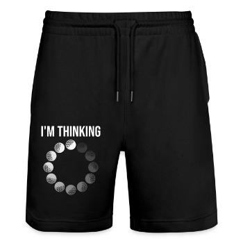 Sport Golf Spieler Golf Humor Golfer - Stanley/Stella Unisex Bio Joggingshorts Trainer  - Schwarz - Vorne - Nik (191cm) & Marisol (170cm)