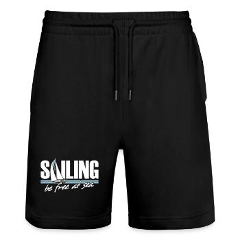 Sailing - Stanley/Stella Unisex Bio Joggingshorts Trainer  - Schwarz - Vorne - Nik (191cm) & Marisol (170cm)