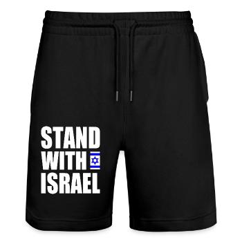 Stand with israel - Stanley/Stella Trainer Unisex Organic Jogging Shorts - black - Front - Nik (191cm) & Marisol (170cm)