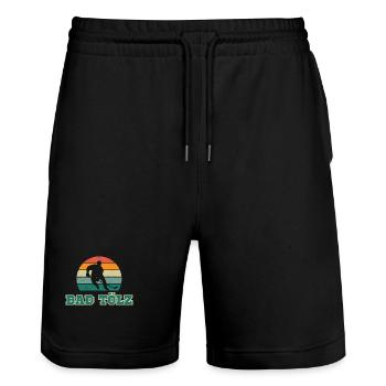 Bad Tölz, meine Stadt! - Stanley/Stella Unisex Bio Joggingshorts Trainer  - Schwarz - Vorne - Nik (191cm) & Marisol (170cm)
