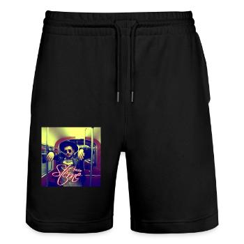 Sterne - Stanley/Stella Unisex Bio Joggingshorts Trainer  - Schwarz - Vorne - Nik (191cm) & Marisol (170cm)