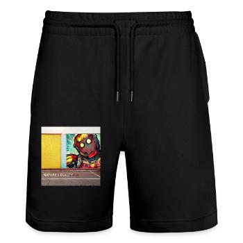 Robot natures beauty - Stanley/Stella Unisex Bio Joggingshorts Trainer  - Schwarz - Vorne - Nik (191cm) & Marisol (170cm)