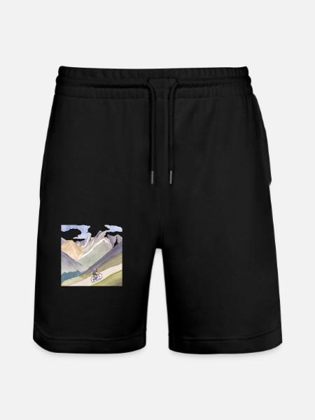Bicycle Love Mountain - Stanley/Stella Trainer Unisex Organic Jogging Shorts - black