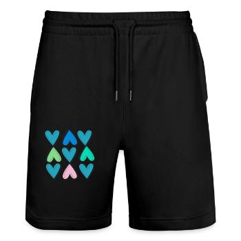 love - Stanley/Stella Unisex Bio Joggingshorts Trainer  - Schwarz - Vorne - Nik (191cm) & Marisol (170cm)