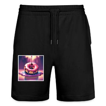 Donut 3 - Stanley/Stella Unisex Bio Joggingshorts Trainer  - Schwarz - Vorne - Nik (191cm) & Marisol (170cm)
