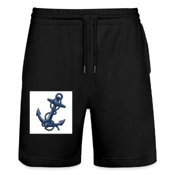 Schiffsanker: Symbol der Sicherheit und Freiheit - Stanley/Stella Unisex Bio Joggingshorts Trainer  - Schwarz - Vorne - Nik (191cm) & Marisol (170cm)