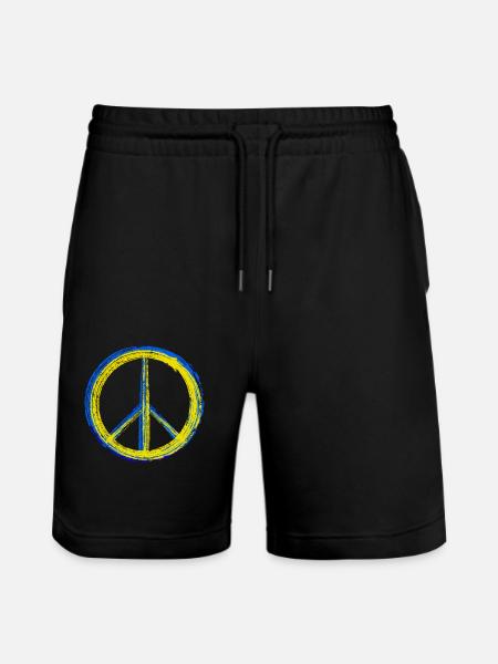 Peace for Ukraine - Stanley/Stella Trainer Unisex Organic Jogging Shorts - black