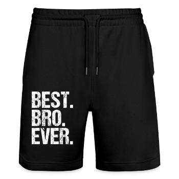 Meilleur Bro Ever - Short de jogging bio TRAINER Stanley/Stella unisexe - noir - Devant - Nik (191cm) & Marisol (170cm)