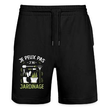 Je Peux Pas J'ai Jardinage - Short de jogging bio TRAINER Stanley/Stella unisexe - noir - Devant - Nik (191cm) & Marisol (170cm)