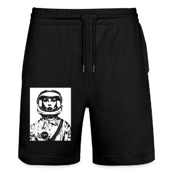 ASTRONAUTE FEMME FEMME POWER STENCIL - Short de jogging bio TRAINER Stanley/Stella unisexe - noir - Devant - Nik (191cm) & Marisol (170cm)