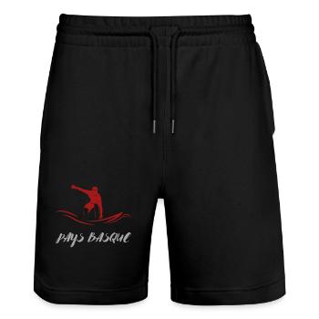 SURF BASQUE COUNTRY 2 - Stanley/Stella Trainer Unisex Organic Jogging Shorts - black - Front - Nik (191cm) & Marisol (170cm)
