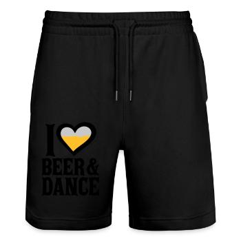 Love Beer and Dance - Stanley/Stella Unisex Bio Joggingshorts Trainer  - Schwarz - Vorne - Nik (191cm) & Marisol (170cm)