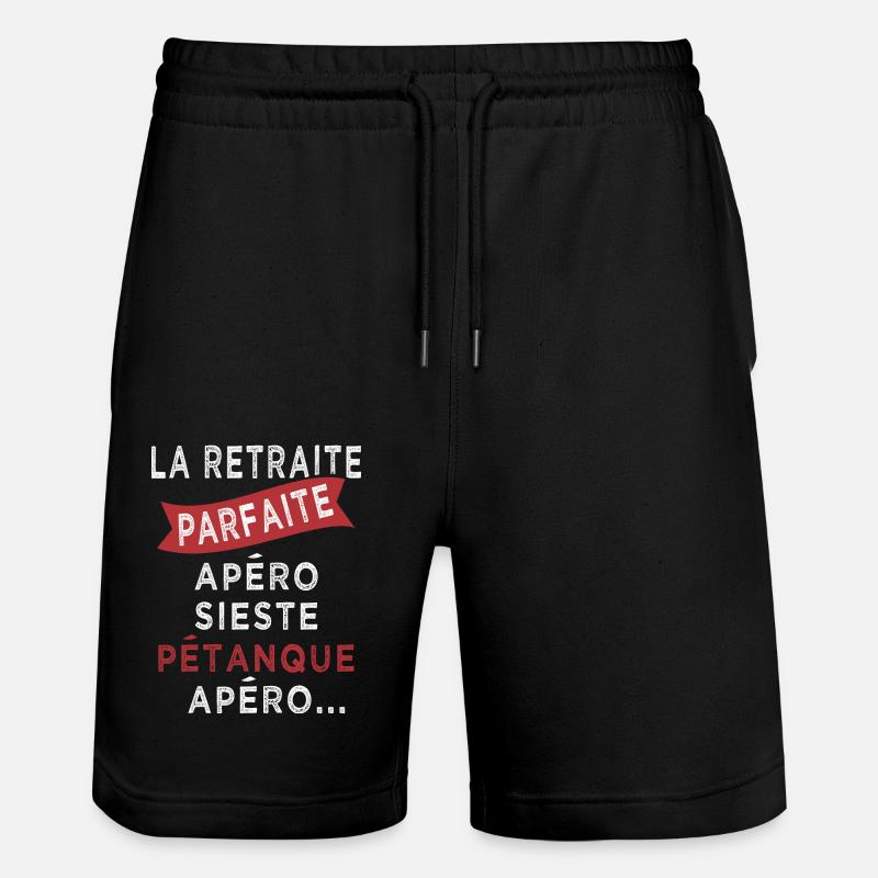retraite parfaite sieste pétanque apero - Short de jogging bio TRAINER Stanley/Stella unisexe - noir