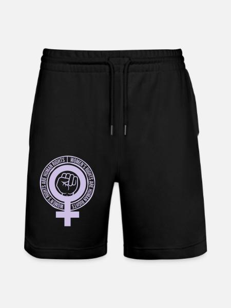 womens rights feminist quote - Stanley/Stella Trainer Unisex Organic Jogging Shorts - black