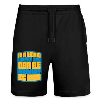 you can be kind - Stanley/Stella Unisex Bio Joggingshorts Trainer  - Schwarz - Vorne - Nik (191cm) & Marisol (170cm)