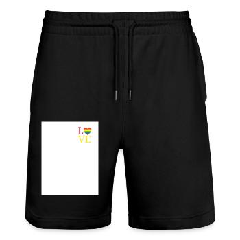 Love - Stanley/Stella Unisex Bio Joggingshorts Trainer  - Schwarz - Vorne - Nik (191cm) & Marisol (170cm)