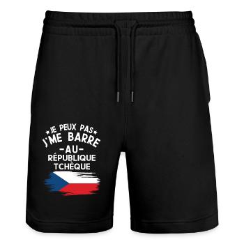 Je Peux Pas J'me Barre Au République Tchèque - Short de jogging bio TRAINER Stanley/Stella unisexe - noir - Devant - Nik (191cm) & Marisol (170cm)