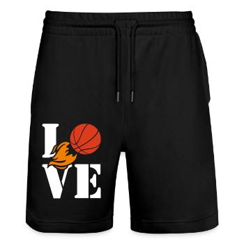 Basketball lover - Stanley/Stella Trainer Unisex Organic Jogging Shorts - black - Front - Nik (191cm) & Marisol (170cm)