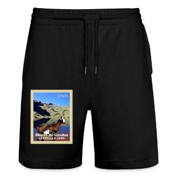 Gredos National Park - Stanley/Stella Trainer Unisex Organic Jogging Shorts - black - Front - Nik (191cm) & Marisol (170cm)