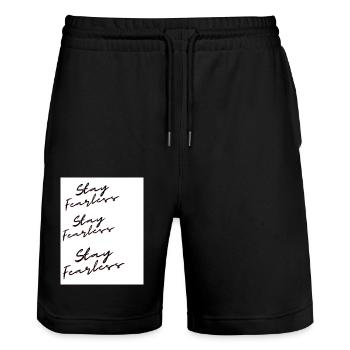 sommer hot - Stanley/Stella Unisex Bio Joggingshorts Trainer  - Schwarz - Vorne - Nik (191cm) & Marisol (170cm)