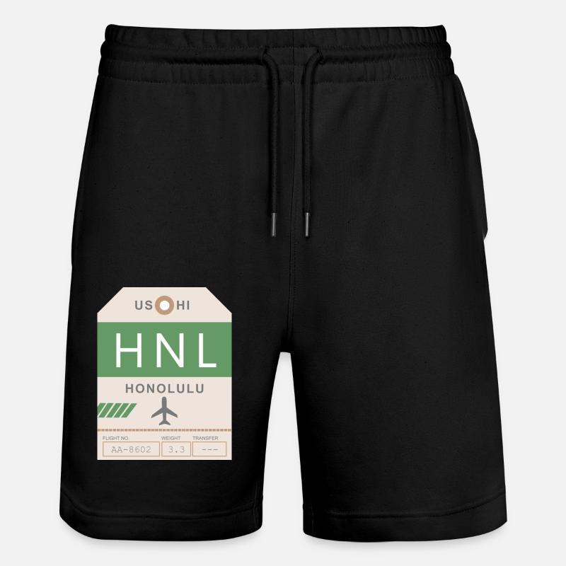 Flughafen Honolulu 1950 - Stanley/Stella Unisex Bio Joggingshorts Trainer  - Schwarz