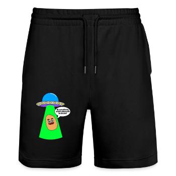 Ufo entführt Kartoffel - Stanley/Stella Unisex Bio Joggingshorts Trainer  - Schwarz - Vorne - Nik (191cm) & Marisol (170cm)