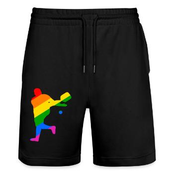 LGBTQIA+ Pickleball - Stanley/Stella Unisex Bio Joggingshorts Trainer  - Schwarz - Vorne - Nik (191cm) & Marisol (170cm)