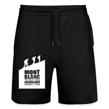 Mountaineer Mont Blanc Mountain Sport Mountaineering - Stanley/Stella Trainer Unisex Organic Jogging Shorts - black - Front - Nik (191cm) & Marisol (170cm)