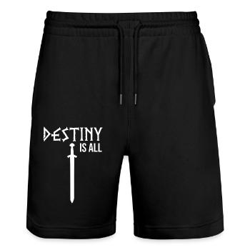 Le destin est tout en citation - Short de jogging bio TRAINER Stanley/Stella unisexe - noir - Devant - Nik (191cm) & Marisol (170cm)