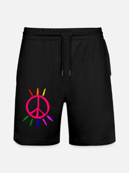lgbt Peacezeichen - Stanley/Stella Unisex Bio Joggingshorts Trainer - Schwarz