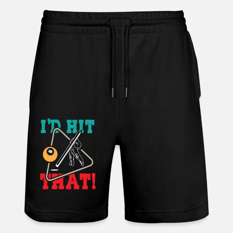 Id Hit That Pool Billiards - Stanley/Stella Unisex Bio Joggingshorts Trainer  - Schwarz