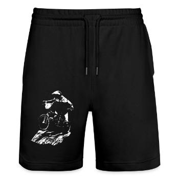 bmx - Short de jogging bio TRAINER Stanley/Stella unisexe - noir - Devant - Nik (191cm) & Marisol (170cm)