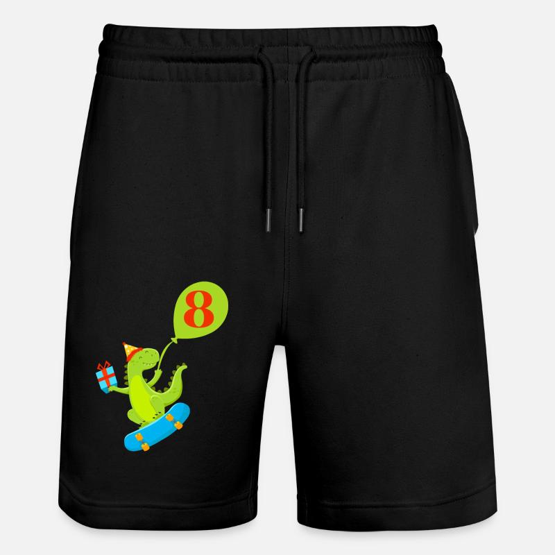 8e anniversaire dinosaure mignon - Short de jogging bio TRAINER Stanley/Stella unisexe - noir