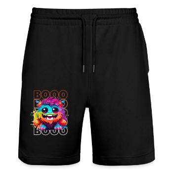 Chibi Blaze & Booo! Demon's Delight Tee! - Stanley/Stella Trainer Unisex Organic Jogging Shorts - black - Front - Nik (191cm) & Marisol (170cm)