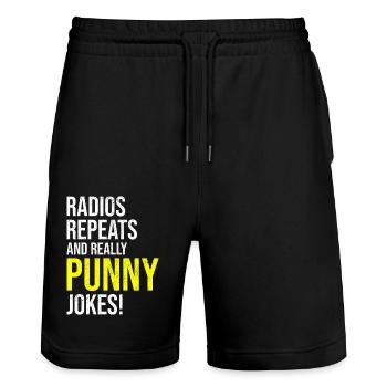 Radios répète des blagues de jeux de mots Opérateur de radio amateur - Short de jogging bio TRAINER Stanley/Stella unisexe - noir - Devant - Nik (191cm) & Marisol (170cm)