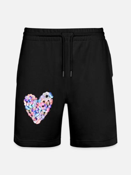 Schmetterlingsherz - Stanley/Stella Unisex Bio Joggingshorts Trainer - Schwarz