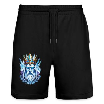 Ice King - Stanley/Stella Unisex Bio Joggingshorts Trainer  - Schwarz - Vorne - Nik (191cm) & Marisol (170cm)