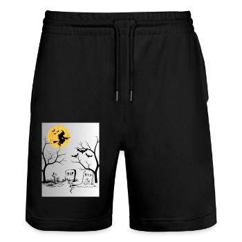 Helloween - Stanley/Stella Unisex Bio Joggingshorts Trainer  - Schwarz - Vorne - Nik (191cm) & Marisol (170cm)
