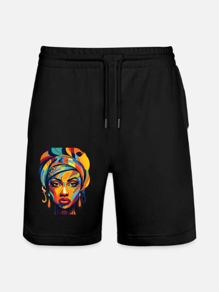 hübsche Kultur - Stanley/Stella Unisex Bio Joggingshorts Trainer  - Schwarz