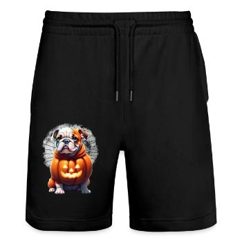 Bouledogue Halloween chien CHIENS - Short de jogging bio TRAINER Stanley/Stella unisexe - noir - Devant - Nik (191cm) & Marisol (170cm)