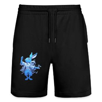 CONIGLI0 BLEU CLAIR - Short de jogging bio TRAINER Stanley/Stella unisexe - noir - Devant - Nik (191cm) & Marisol (170cm)