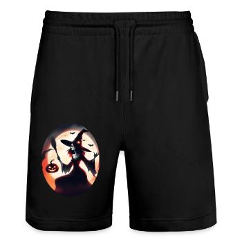 Halloween - Short de jogging bio TRAINER Stanley/Stella unisexe - noir - Devant - Nik (191cm) & Marisol (170cm)