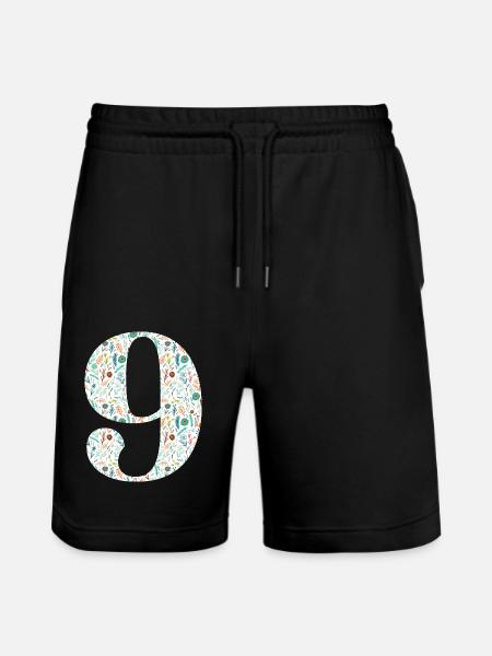 9th Floral Anniversary - Stanley/Stella Trainer Unisex Organic Jogging Shorts - black