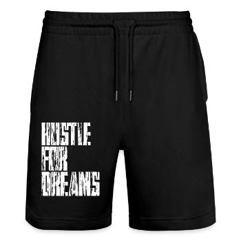 Hustle for Dreams - Stanley/Stella Trainer Unisex Organic Jogging Shorts - black - Front - Nik (191cm) & Marisol (170cm)